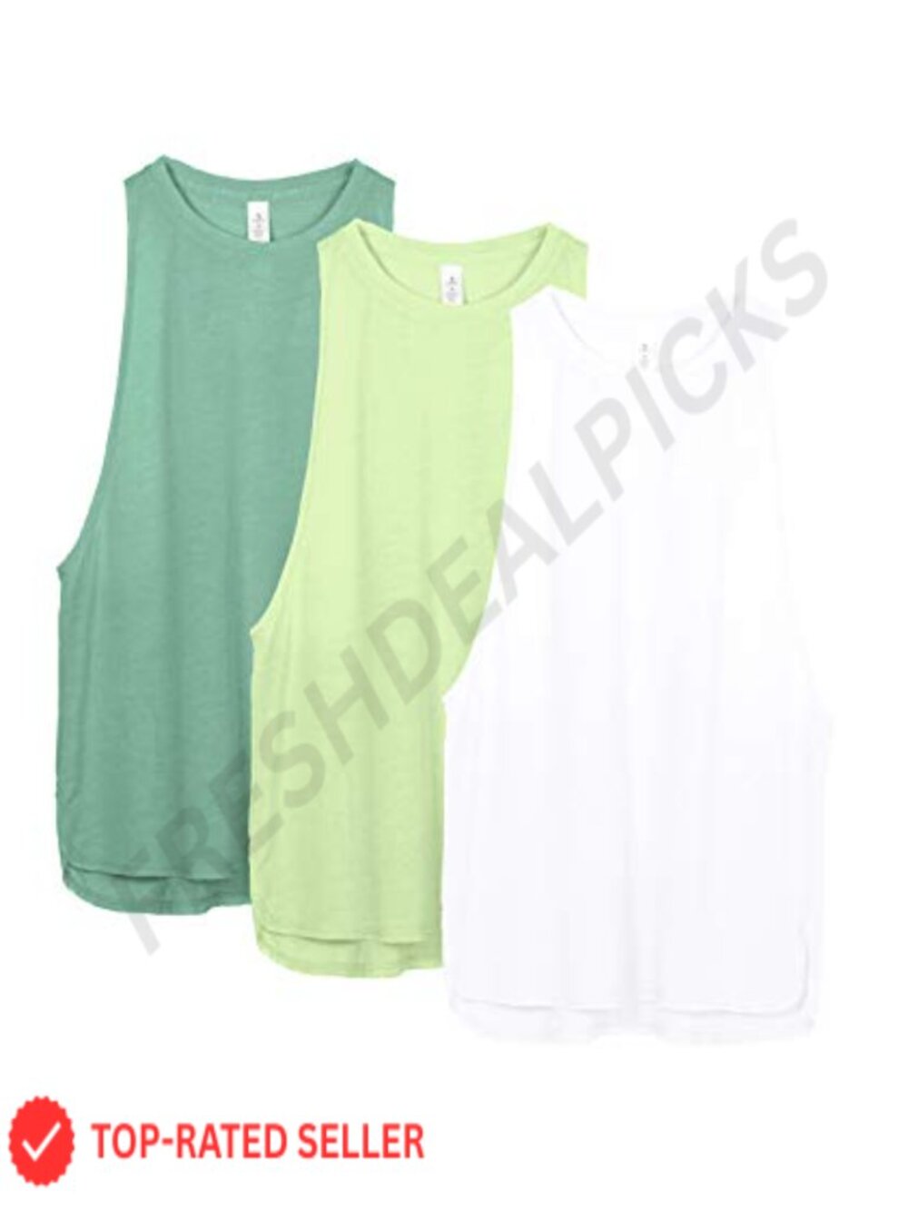 3 Pack Women's Workout Muscle Tank Tops Racerback Athletic Gym Yoga